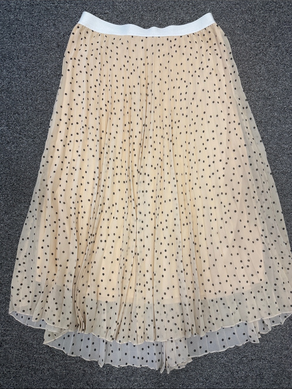 WDNY- Women’s Beige Polka Dot Pleated Skirt